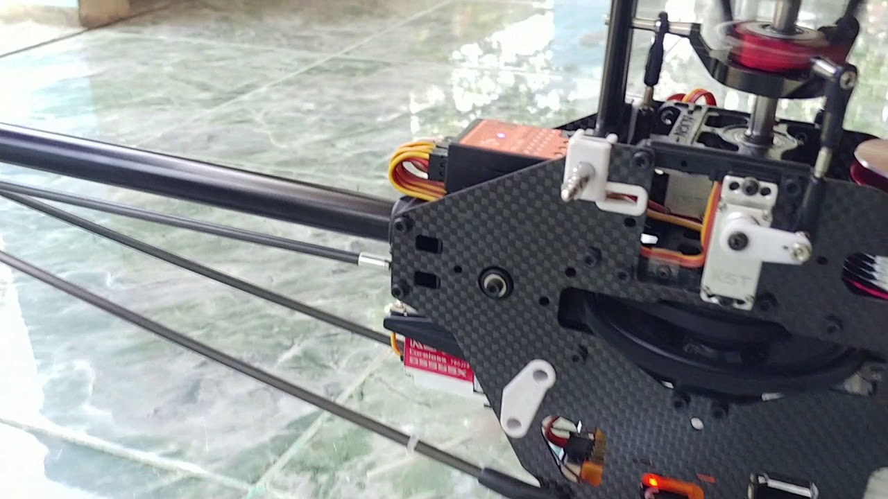 Trex 470L w/ gaui x3 front pulley mod 1st test