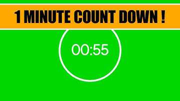 Set 1 Minute Countdown Timer [FREE GREEN SCREEN FOOTAGE] [4K]