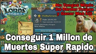 CONSEGUIR 1 MILLON DE KILL SUPER RAPIDO-ATACANDO LO QUE SEA-SIN MIEDO A PERDER TROPAS-LORDS MOBILE screenshot 4