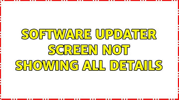 Ubuntu: Software Updater screen not Showing all details
