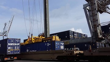 Containers unloaded from train
