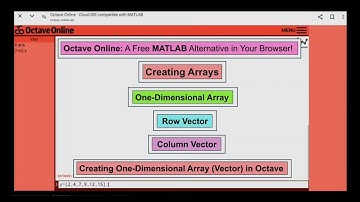 Creating Arrays: One-Dimensinal Array, Row Vector, Column Vector, Creating One-Dimensional Array