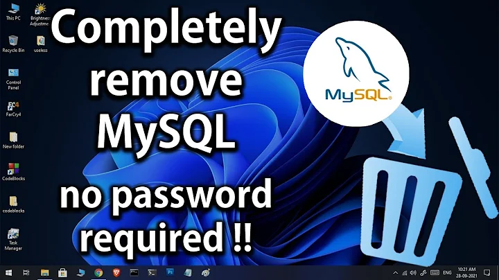 Completely remove MySQL from Computer along with the old password and all the other configurations.