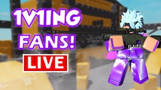 ROBLOX LIVE ARSENAL 1v1 WITH FANS + ROAD TO 35K SUBS