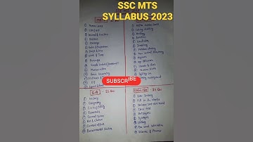 SSC MTS SYLLABUS 2023 🥰 SSC MTS NEW PATTERN SYLLABUS🥰SSC MTS PATTERN CHANGED #shorts #sscmts #viral