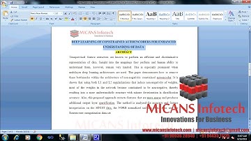 DEEP LEARNING OF CONSTRAINED AUTOENCODERS FOR ENHANCED - IEEE PROJECTS 2018