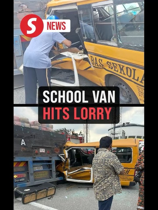 Four hurt in school van-lorry collision