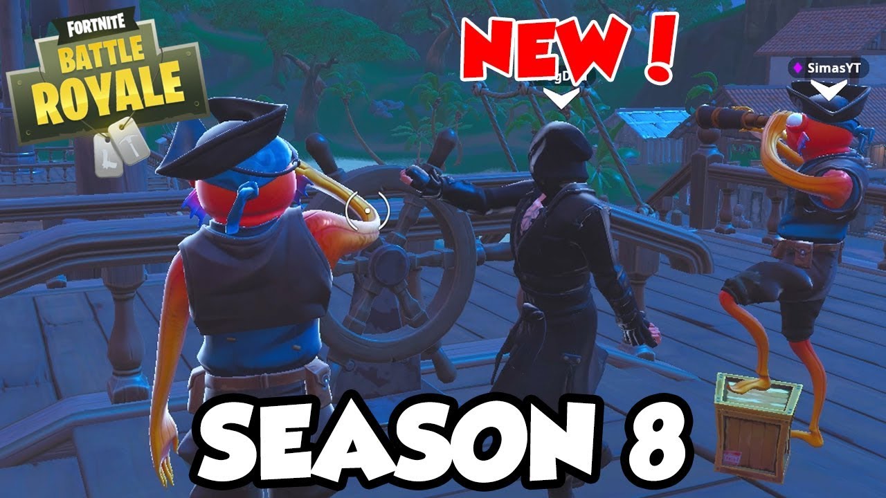 captain dad and two pirate sons in fortnite season 8 battle pass squad gameplay - fortnite ronaldomg season 8