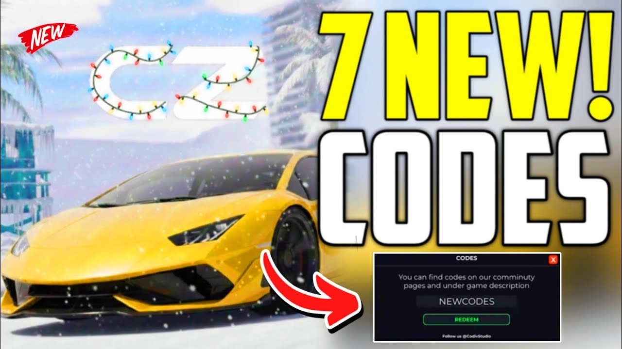 ️WINTER UPDATE! ️CODES🎄CAR ZONE ROBLOX CODES 2025 - CODES FOR CAR ZONE ...