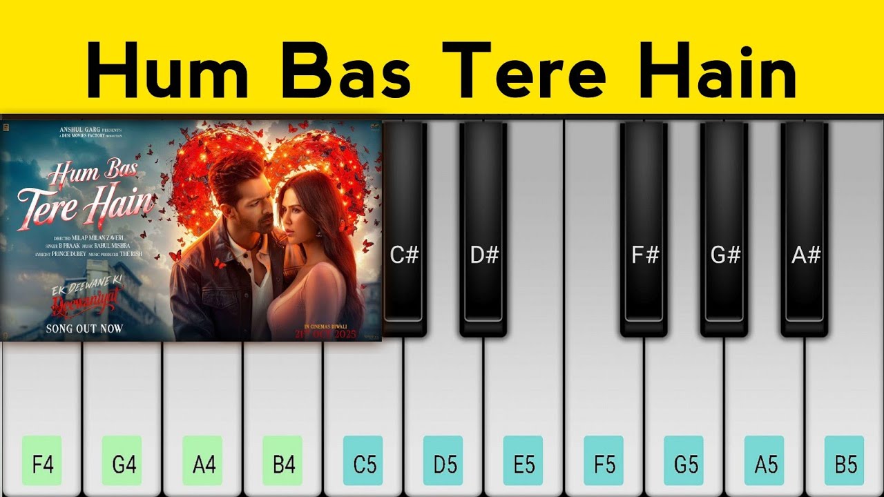 Hum Bas Tere Hain Piano Tutorial | Ek Deewane Ki Deewaniyat - YouTube