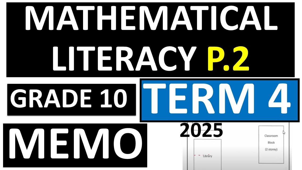 2025 MEMO GRADE 10 MATHEMATICAL LITERACY MEMO P 2 TERM 4 GRADE 10 ...