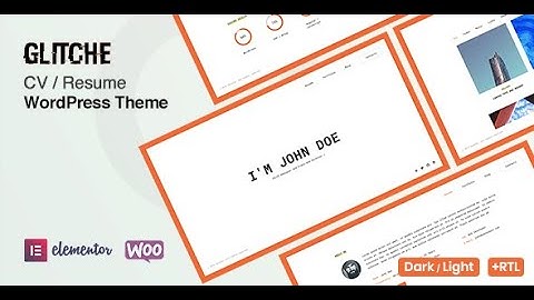 Resume CV & Portfolio WordPress Theme - Glitche v3.0: How to Install Theme & Import Demo