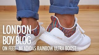 ultra boost rainbow on feet