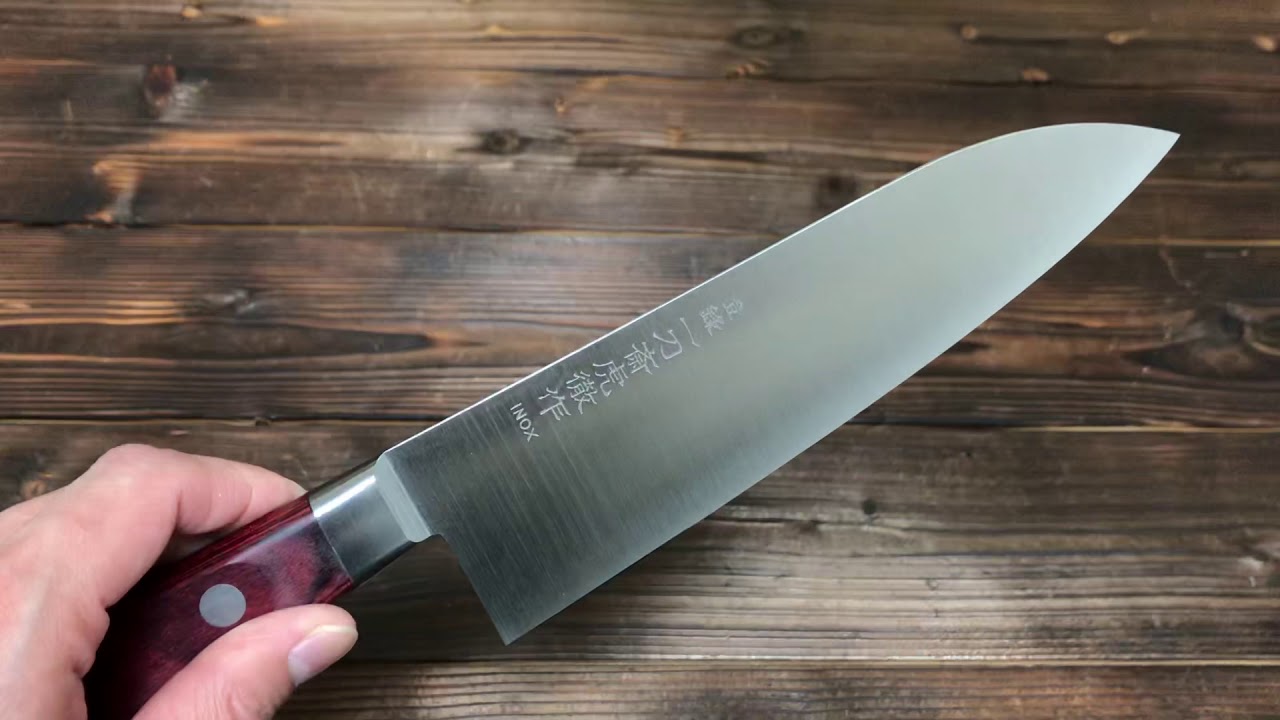一刀斎虎徹 Ittosaikotetsu 三徳包丁(170mm) スウェーデン鋼 赤合板