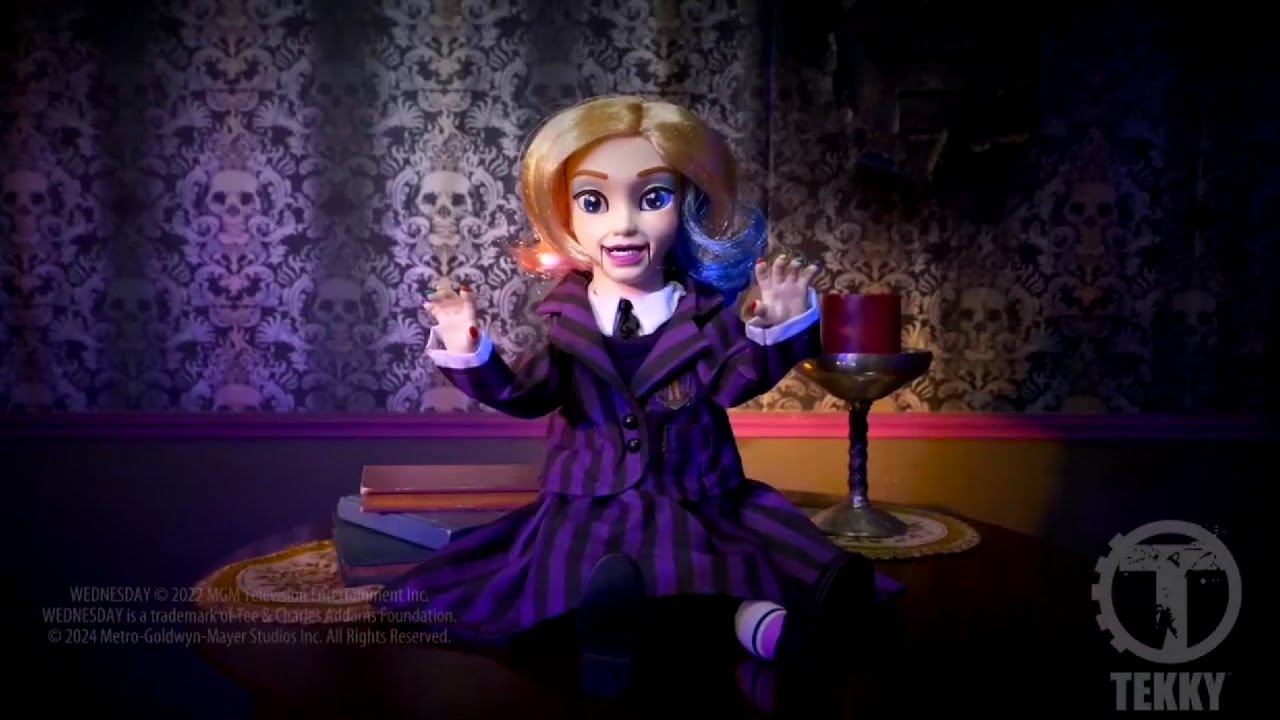 Lowes Halloween NEW 2024 Enid Kitten Animated Tabletop Doll Prop