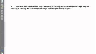 Precalculus Trigonometry Unit 6.5 Bearings Video 2.wmv