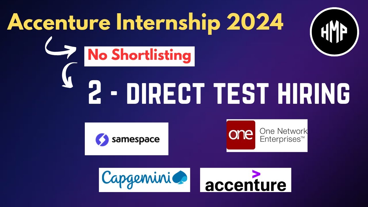 Accenture Internship 2024 | Direct Test Hiring | Capgemini off campus ...