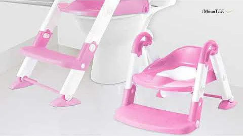GPCT1035 - Kids Toilet Seat Toddler Potty Training Chair w/ Steps Stool Baby Toilet Ladder Anti-slip