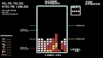 NES Tetris (PAL Level 19) PB: 132,000