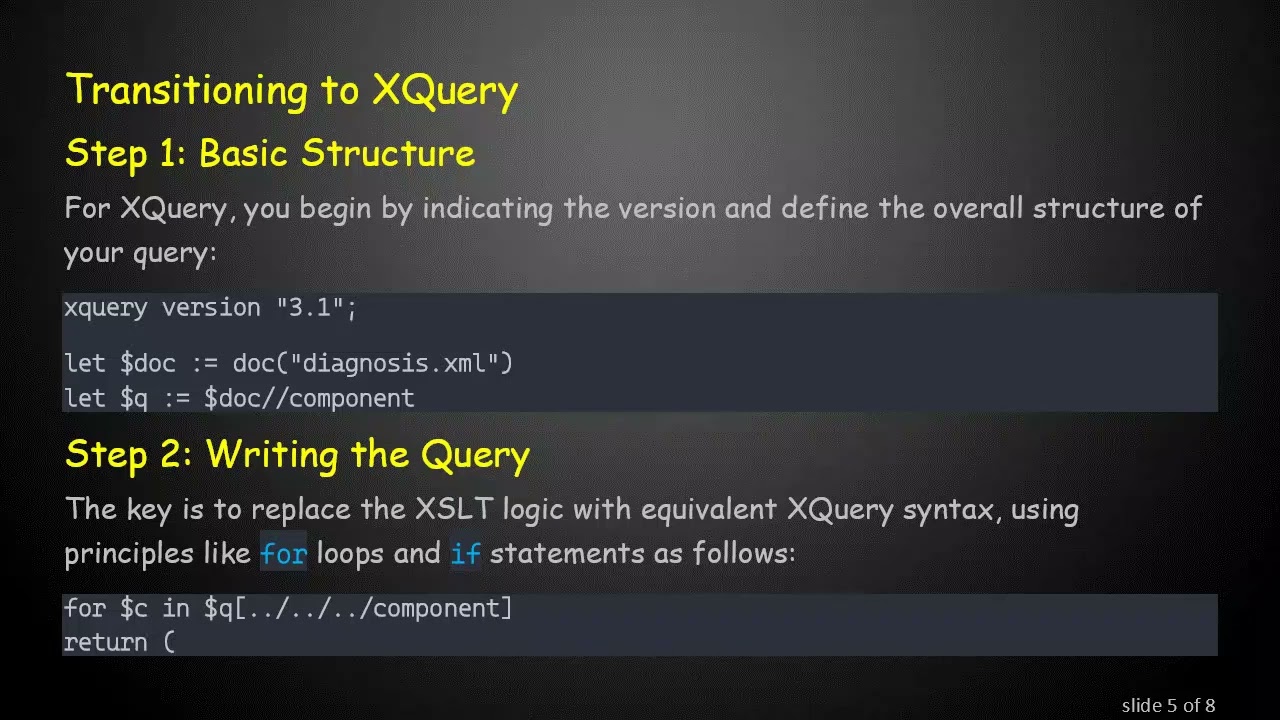 Converting XSLT to XQuery