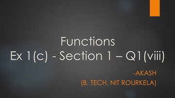 Functions - Exercise 1(c) - Section 1 - Question 1(viii) Solution in Telugu