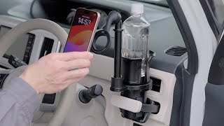 MagSafe対応車載ホルダー（スマホホルダー 車 ドリンクホルダー設置 360度調整 片手操作 磁気吸着 iPhone15/14/13/12シリーズ対応）200-CAR104