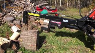 Log splitter on skid steer demo by Swift Fox Industries