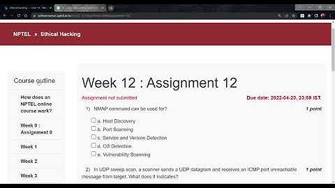 Ethical Hacking  NPTEL  Week 12   assignment answers
