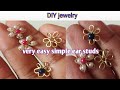 Simple basic ear studs making in kattuteega at home 🏡#studs#pearls#hand made#virel video #diy#trendy