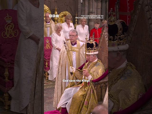 HM King Charles III formally crowned 👑 #CoronationOnTheBBC #Coronation #KingCharlesIII #RoyalFamily class=