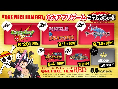 【ONE PIECE FILM RED】6大アプリゲームコラボ！後半3タイトル発表！