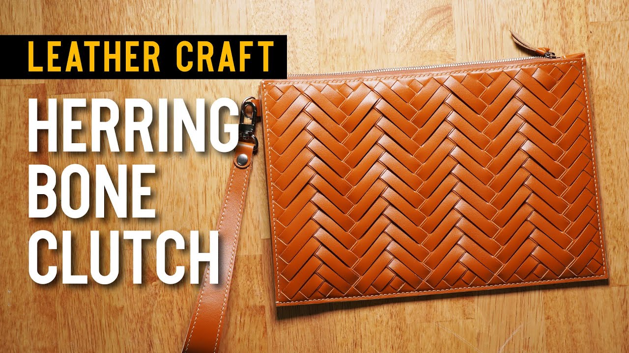 [가죽공예]헤링본 클러치 만들기 : [leather craft]making a herringbone clutch