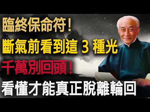 臨終保命符！南師：斷氣前若看到「這 3 種光」，千萬別回頭！看懂的人，才能真正脫離輪回。#南懷瑾 #佛學智慧 #生死學 #修行 #金剛經 #中陰身 #四大分解 #臨終關懷 #生命覺醒