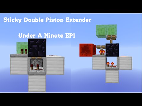 Slime block Double piston extender! - Under a minute EP1 - Minecraft!