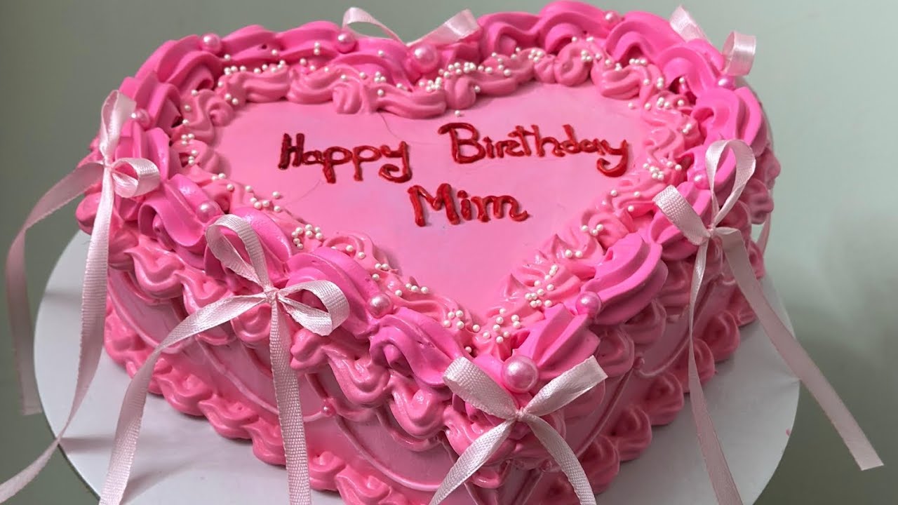 Vintage Cake|| Heart Shaped Cake ||Bow Cake 
