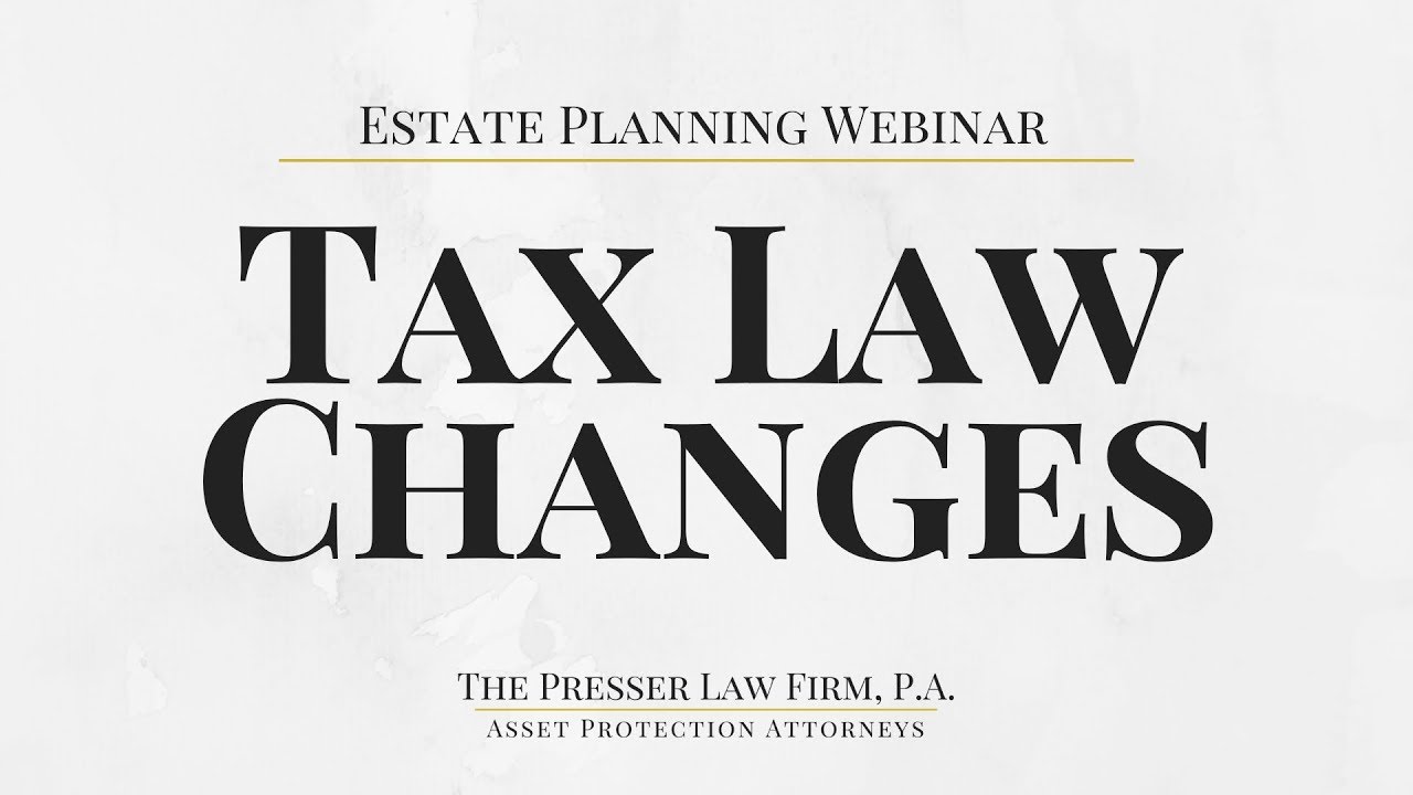 Tax Law Changes January 2019 inar with Attorney Elise Gross YouTube