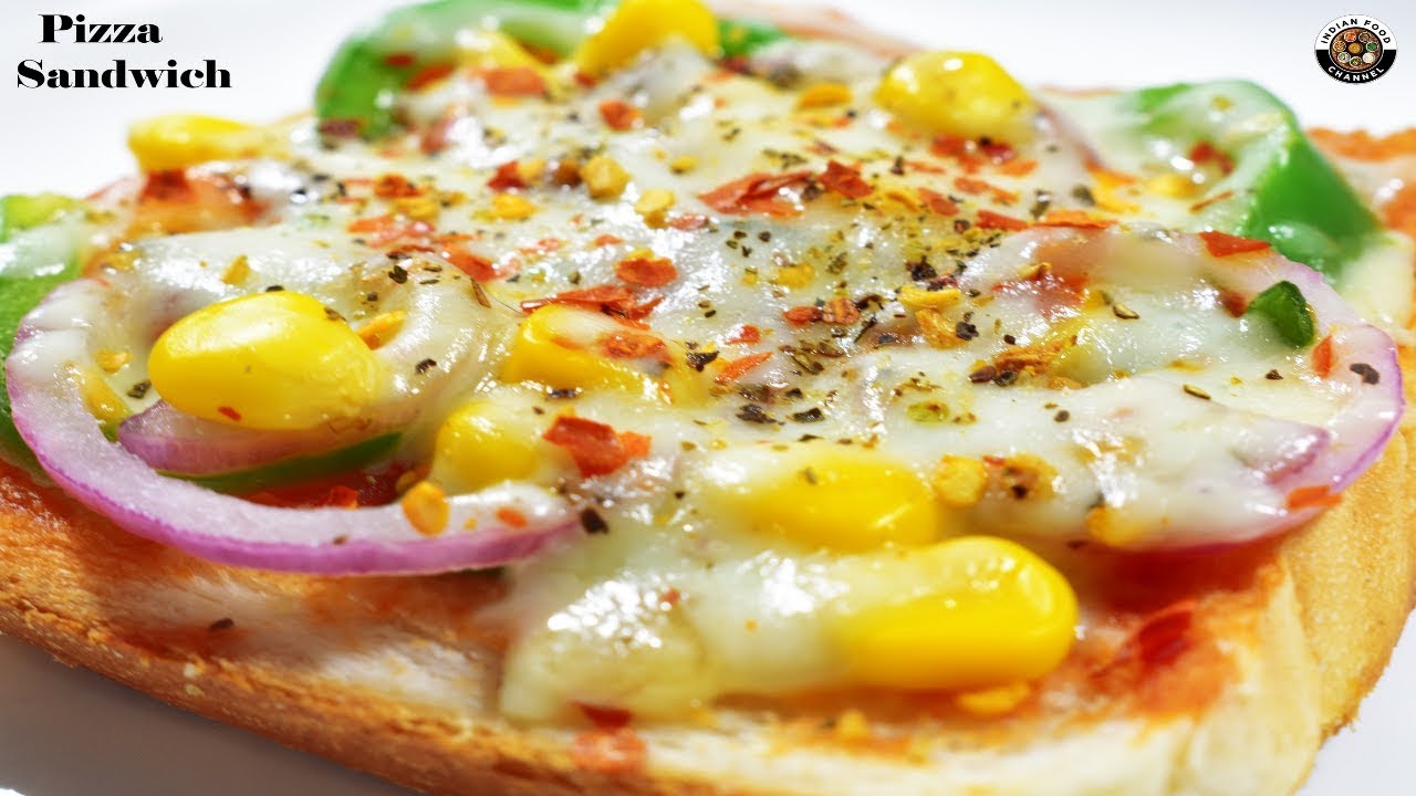 Pizza Sandwich recipe-Instant Bread Pizza- Easy homemade Pizza-Tawa Bread Pizza Sandwich | Indian Food Channel