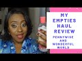 Pennywise & Wonderful World Haul Empties Review | My favorite items and fails!! | Trinidad Youtuber