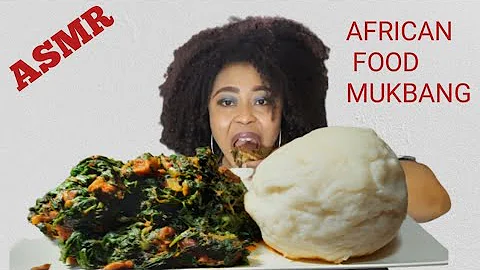 ASMR| AFRICAN FOOD MUKBANG|EFO RIRO SOUP WITH FUFU|MUKBANG(No Talking)
