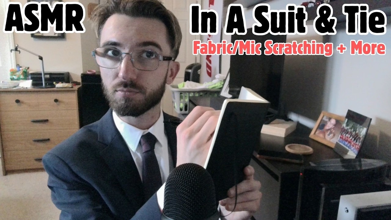 ASMR in a Suit 🤵‍♂️ | Tie Tutorial, Mic Brushing, Fabric Sounds & More!