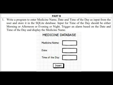 VTU MAD LAB::18CSMP68::PART-B::LAB 1 || MEDICINE DATABASE APPLICATION #MedicineDb #MedicineDbaseApp