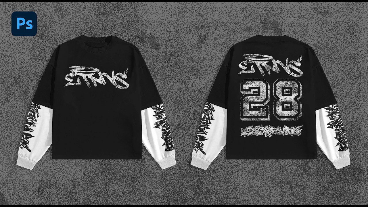 Long Sleeve T-shirt Double Layer Mockup Psd