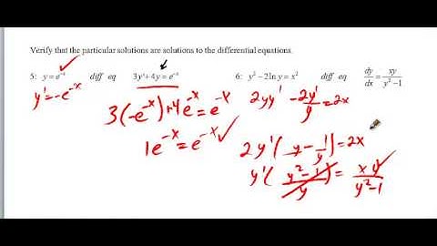 6.1 part 2 verifying particular solutions