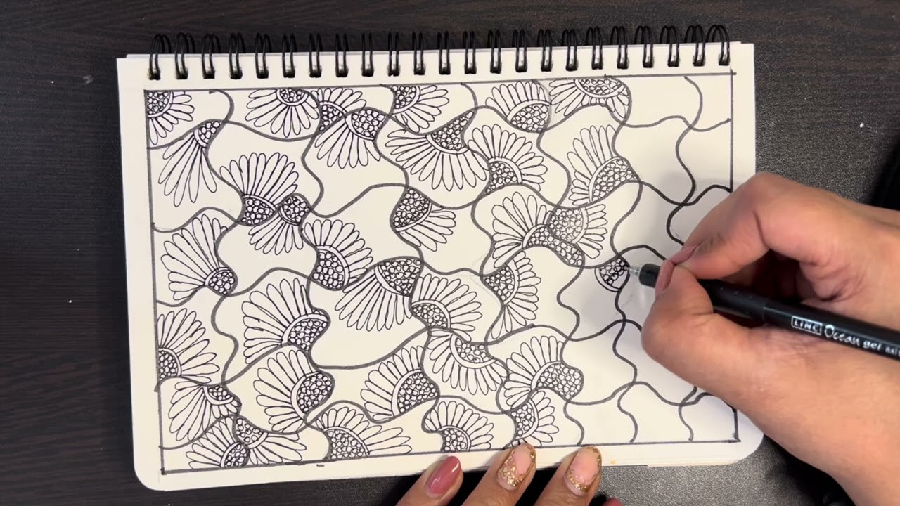 Release stress with flower pattern | Art therapy session 9