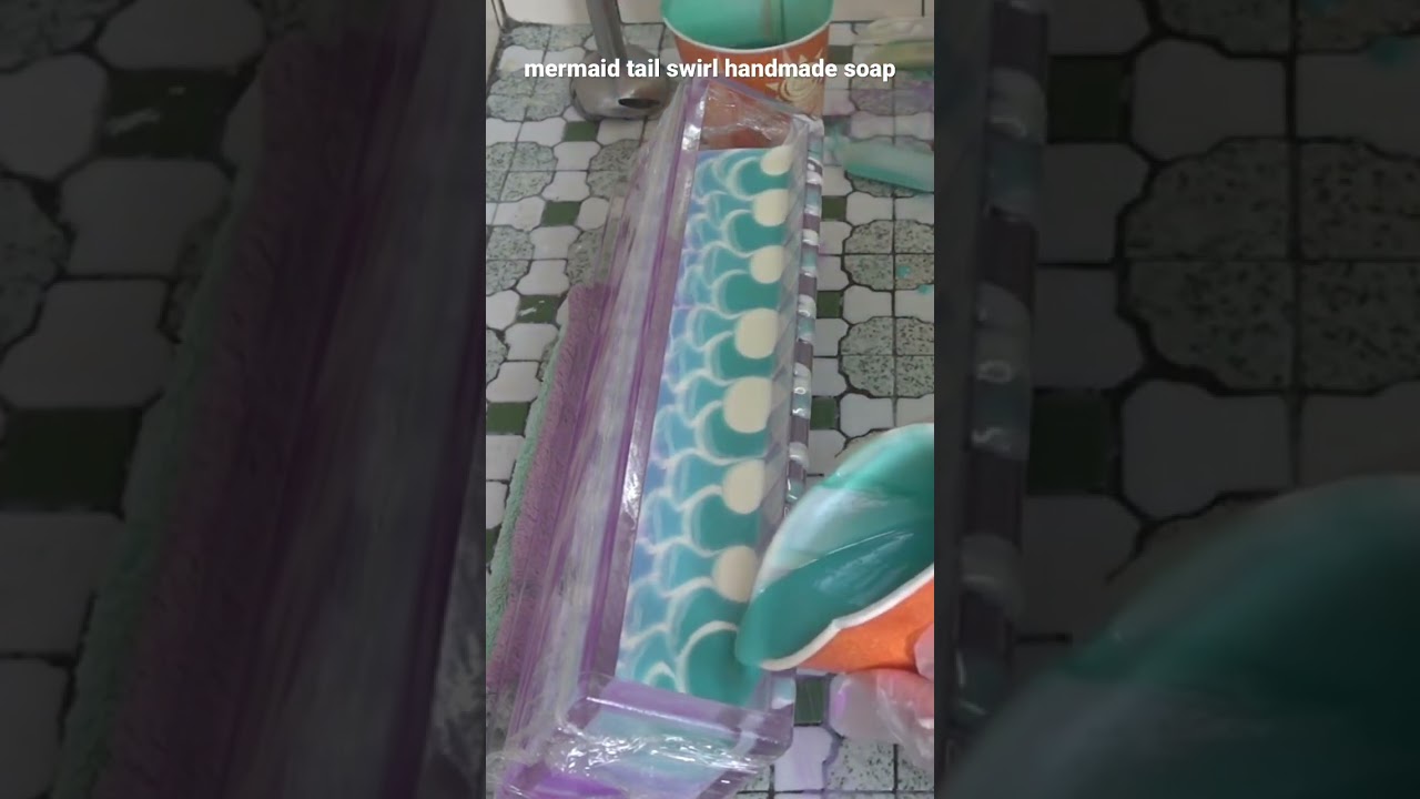 Mermaid tail swirl handmade soap