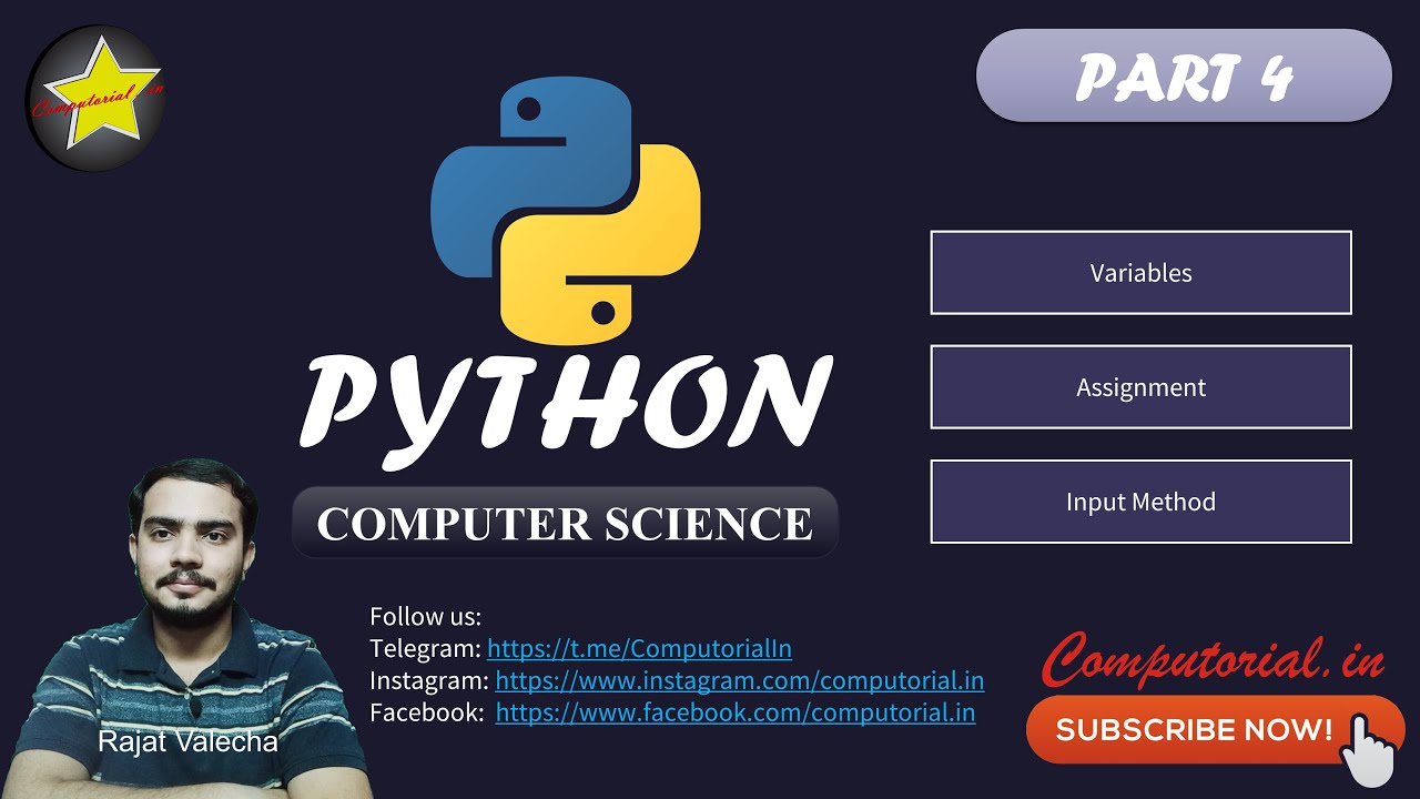 Variables, Assignments and Input Method in Python - YouTube