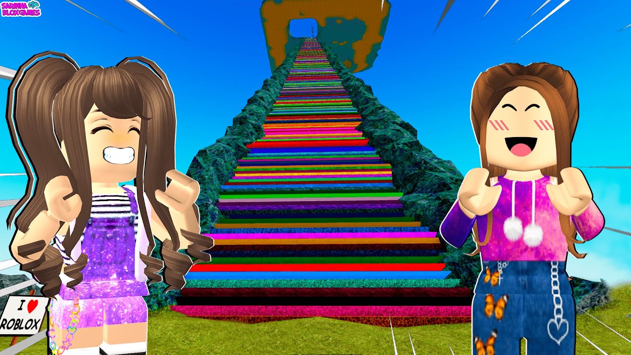 SUBIMOS UMA ESCADA DE 1000 DEGRAUS NO ROBLOX!! Climb 1,000 Stairs