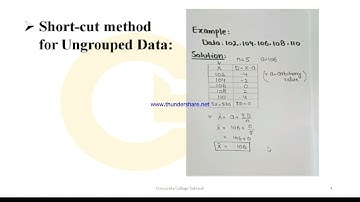 Arithmetic Mean by Short Cut Method for Ungrouped Data/Bhatti Science Academy/