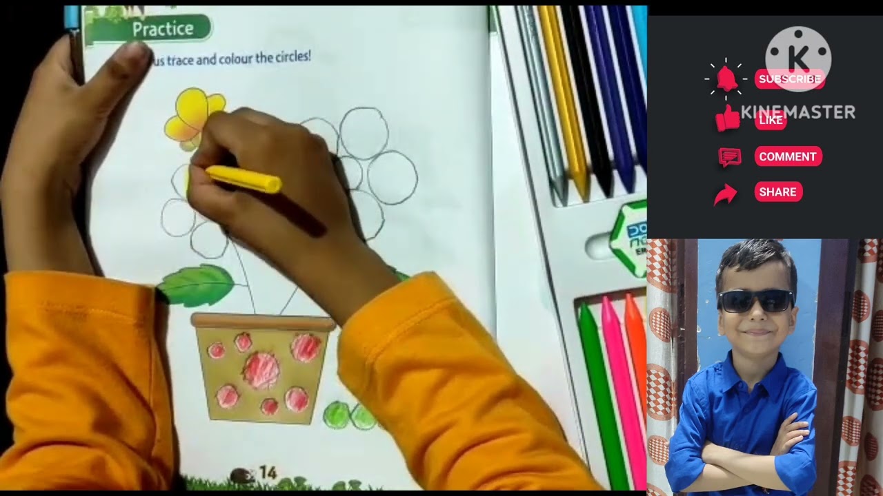 Trace and Colour the circle|| kids drawing 