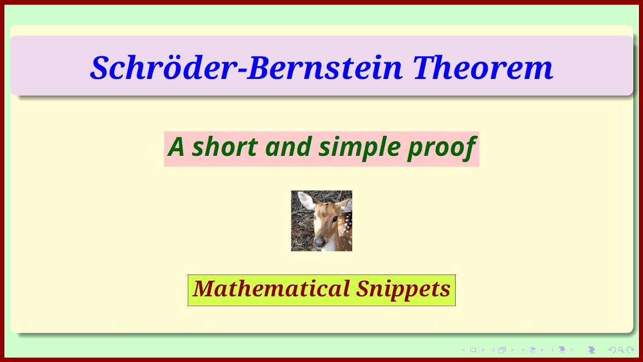 A simple proof of Schroder-Bernstein Theorem - YouTube